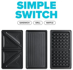 Niceboy ION Snacker S3 - Macchina per i panini 3in1 750W/230V acciaio inossidabile/nero