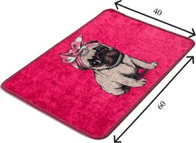 Tappetino per il bagno rosa 40x60 cm Pink Pug – Foutastic