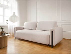 Divano beige/color crema allungabile/con contenitore e rivestimento in bouclé 244 cm Arcadova – ELTAP