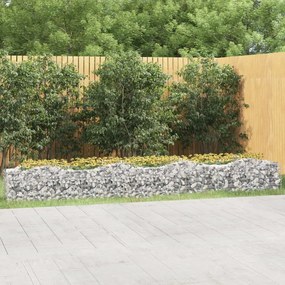 Gabbione Ad Arco Con Letto Rialzato 400x50x50 Cm Ferro Zincato /