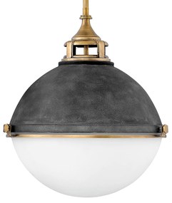 Lampadario Contemporaneo Fletcher Acciaio Zinco Antico Ottone 3 Luci E27