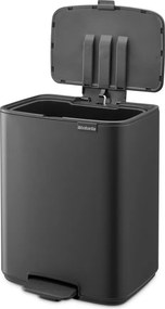 Cestino per la spazzatura grigio scuro in acciaio con pedale 12 l Bo – Brabantia