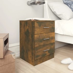 Comodino Rovere Fumo 38x35x56 Cm İn Legno Multistrato /
