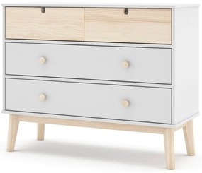 Cassettiera bassa bianca per bambini 100x81 cm Estefania - Marckeric