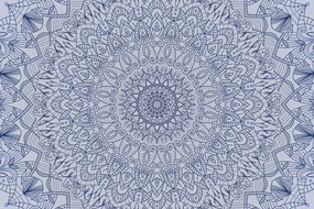 Carta da parati – Mandala ornamentale dettagliata in blu