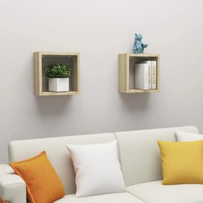 Mensole A Cubo 2 Pz Rovere Sonoma 30x15x30 Cm /