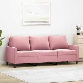 Divano A 3 Posti Rosa 180 Cm İn Velluto /
