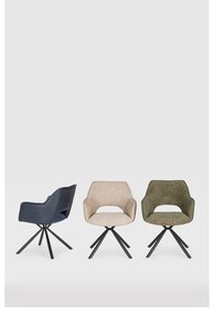 Set di sedie da pranzo verde in imbottito con braccioli 2 pz Mariel – Marckeric