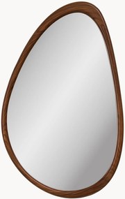 Specchio da parete dalla forma organica con cornice effetto legno Luxon