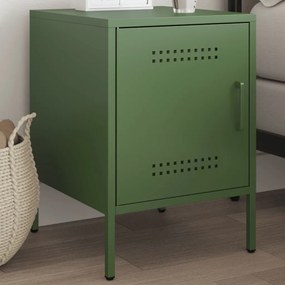 Comodino Verde Oliva 36x39x50,5 Cm İn Acciaio /