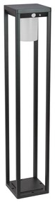 Paletto Lanterna Solare 80cm Nero con Sensore + Picchetto Colore Bianco Naturale 4.000K