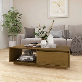 Tavolino Marrone Ambra 110x50x33,5 Cm İn Legno Massello Di Pino /