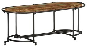 Tavolino Da Salotto 110x55x40 Cm İn Legno Massello Di Recupero /
