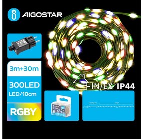 Aigostar - Catena LED natalizia da esterno 300xLED/8 funzioni 33m IP44 multicolore