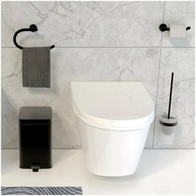 Porta rotolo carta igienica a muro in acciaio nero opaco Chic Black