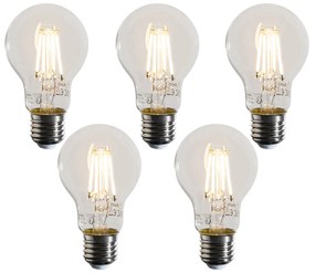 Set di 5 Lampadine LED dimmerabili E27 A60 trasparenti 4W 470LM 2700K