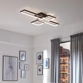 Plafoniera LED Frames nero IP20 cct da bianco caldo a bianco freddo con regolazione di temperatura, 4400 lumen