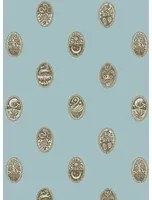 Josephine Munsey Carta da parati Linear Cameos - Cobber Spruce/ Dew