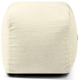 Puof a sacco color crema con rivestimento in bouclé Plus 50 Lounge – SLOWDOWN