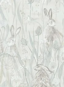 Hasen Tapete Dune Hares von Sanderson - Mist/ Pebble