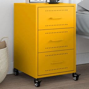 Comodino Giallo Senape 36x39x59 Cm İn Acciaio /