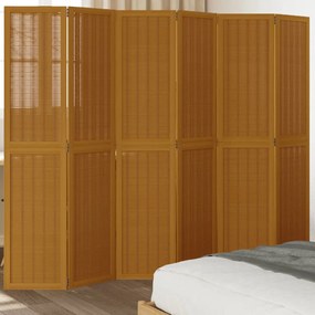 Divisorio Ambienti 6 Pannelli Marrone Legno Massello Paulownia /