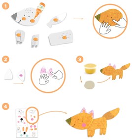 Gioco creativo - colori a dita e adesivi