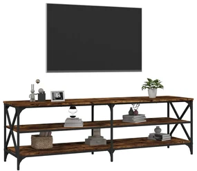 Mobile tv rovere fumo 160x40x50 cm in legno multistrato