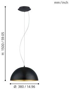 Eglo 94935 - Lampadario GAETANO 1 1xE27/60W/230V