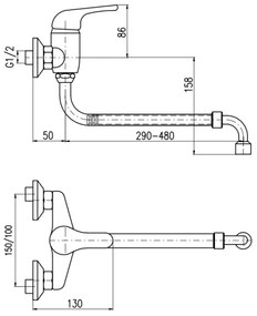 RAV Slezák SA001.5/25 - Miscelatore per lavello/lavabo SAZAVA, finitura cromata lucida