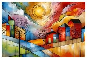 Quadro su tela – Villaggio colorato