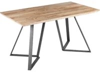 Tavolo da pranzo Piano in legno chiaro Gambe in metallo nero 140 x 80 cm 6 posti a sedere Rettangolare Industriale