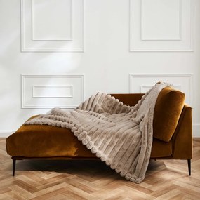 Coperta marrone chiaro in micropile 180x220 cm Boudoir – douceur d'intérieur