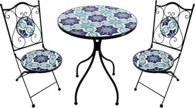 PICASSO - set due sedie pieghevoli e tavolo rotondo con decori