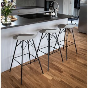 Set di sedie da bar grigia 2 pz (altezza della seduta 71 cm) Tori – Tenzo