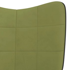 Sedia a dondolo verde chiaro in velluto e pvc