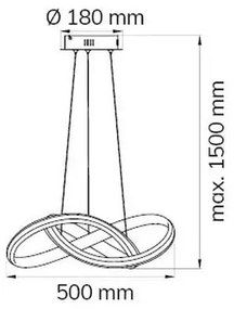 Wofi 6823.01.10.9500 - Lampadario a sospensione con filo LED dimmerabile SOLO LED/28W/230V