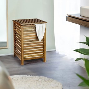 Cesta per il bucato colore naturale scuro in legno 56 l Fondi – Wenko