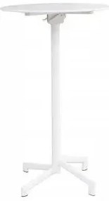 Tavolo Alto Vega ø 60 - In acciaio con trattamento antiruggine, Bianco