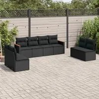 Set Divani da Giardino con Cuscini 8 pz Nero in Polyrattancod mxl 112349