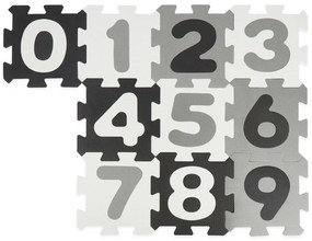 Bieco - Tappeto da gioco in schiuma con numeri - puzzle black & white - 10 pz
