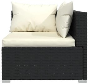 Set Divani da Giardino 12 pz con Cuscini in Polyrattan Nero