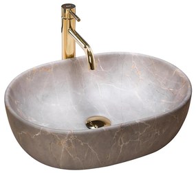 REA-U9887 - Lavabo da appoggio LARA 35x48,5 cm ceramica/grigio/decoro marmo