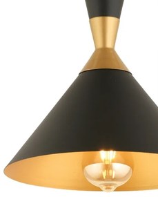 Lampadario a sospensione su cavo MONZA 1xE27/40W/230V, diam. 25 cm, nero/oro