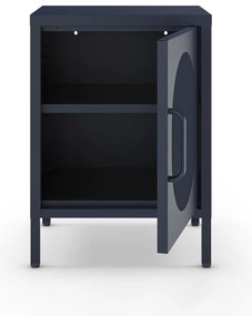 Comodino in metallo blu scuro Diora - Marckeric