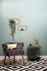 Jessica set di 2 mensole a muro 43-38cm metallo oro