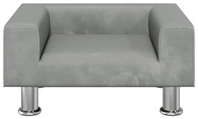 Divano per bambini grigio chiaro 50x40x26,5 cm in velluto