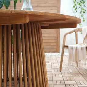Tavolo da pranzo da giardino rotondo in teak massiccio ø 120 cm Lorca – House Nordic