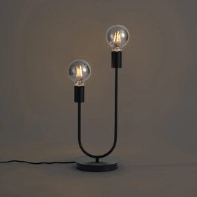 Lampada da tavolo Art Déco nera a 2 luci - Tuning