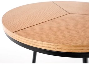 Tavolino CARIDA 49x45 cm nero/quercia